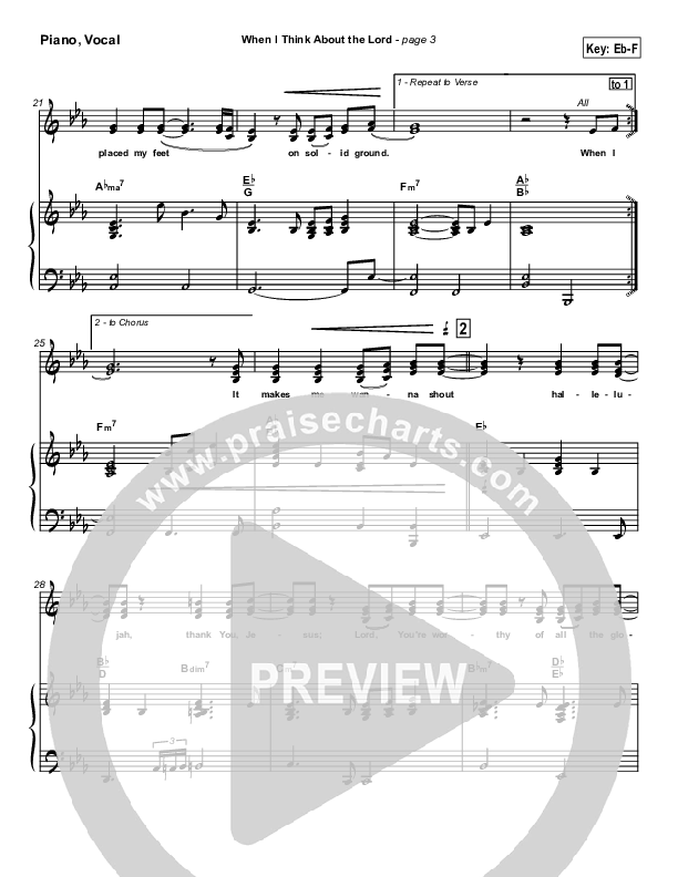 When I Think About The Lord Piano/Vocal & Lead (Jason Breland)