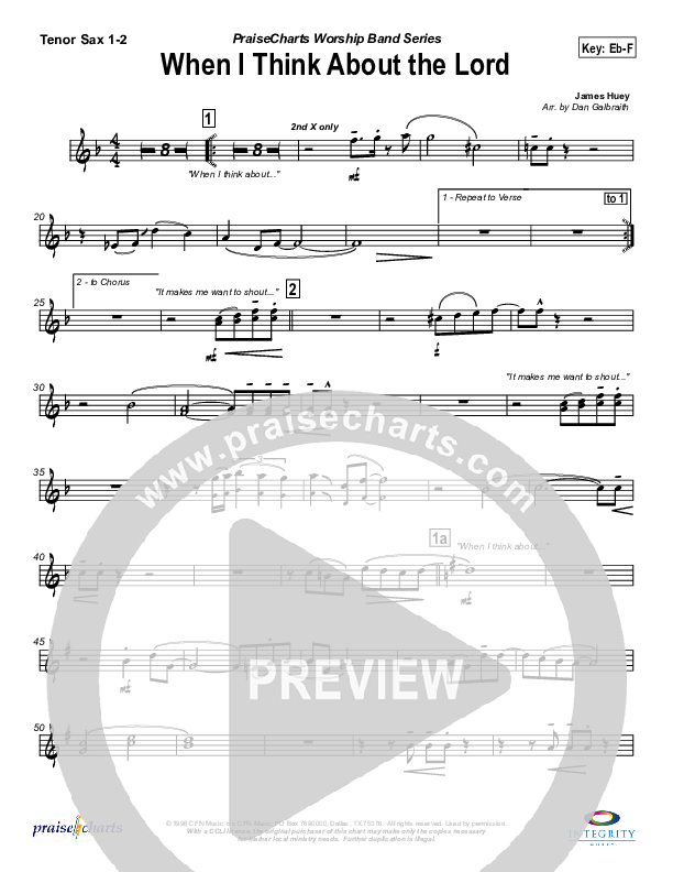When I Think About The Lord Tenor Sax 1/2 (Jason Breland)