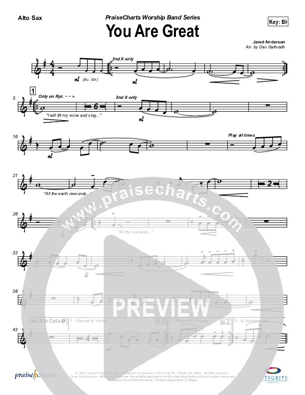 You Are Great Alto Sax (Jason Breland)