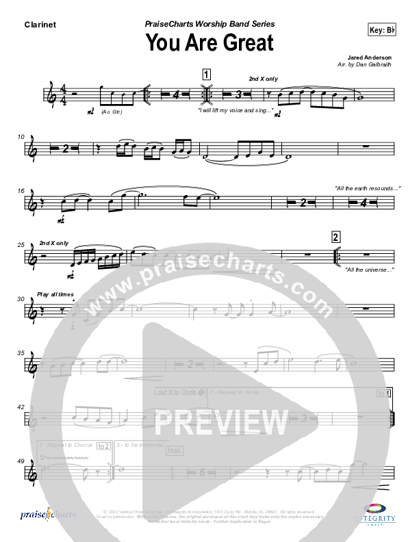 You Are Great Clarinet (Jason Breland)