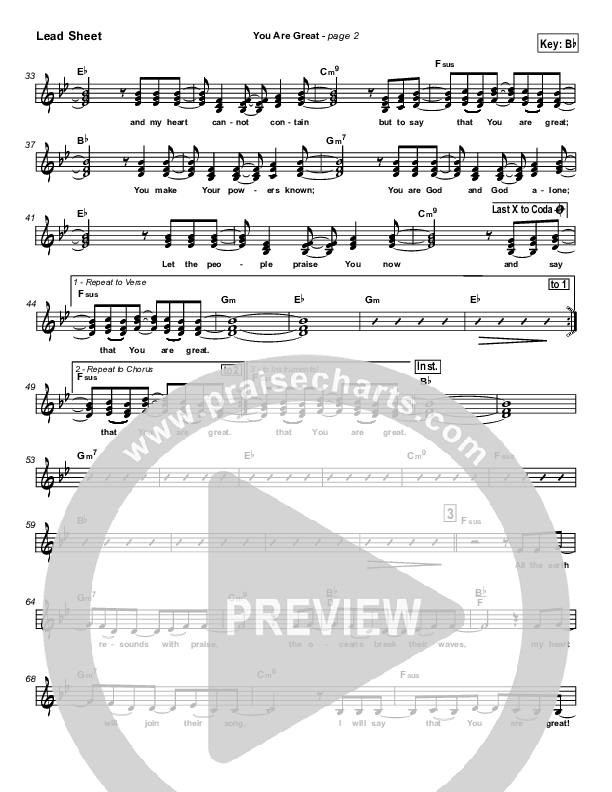 You Are Great Lead Sheet (Jason Breland)