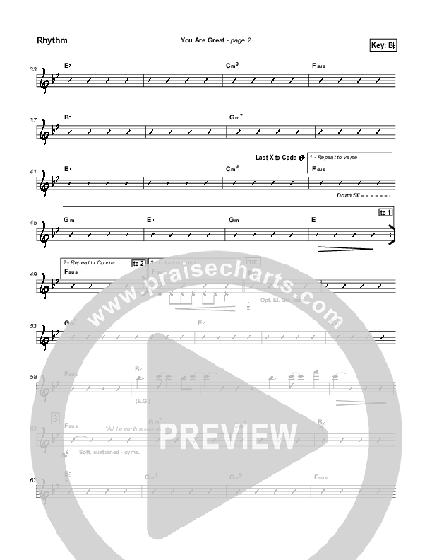 You Are Great Rhythm Chart (Jason Breland)