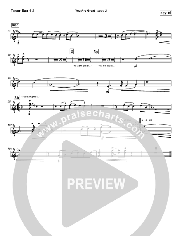 You Are Great Tenor Sax 1/2 (Jason Breland)