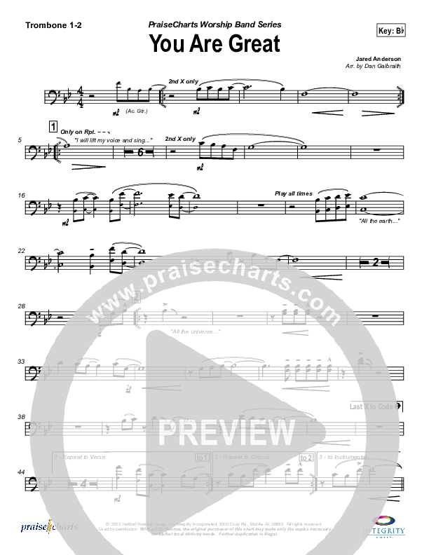 You Are Great Trombone 1/2 (Jason Breland)