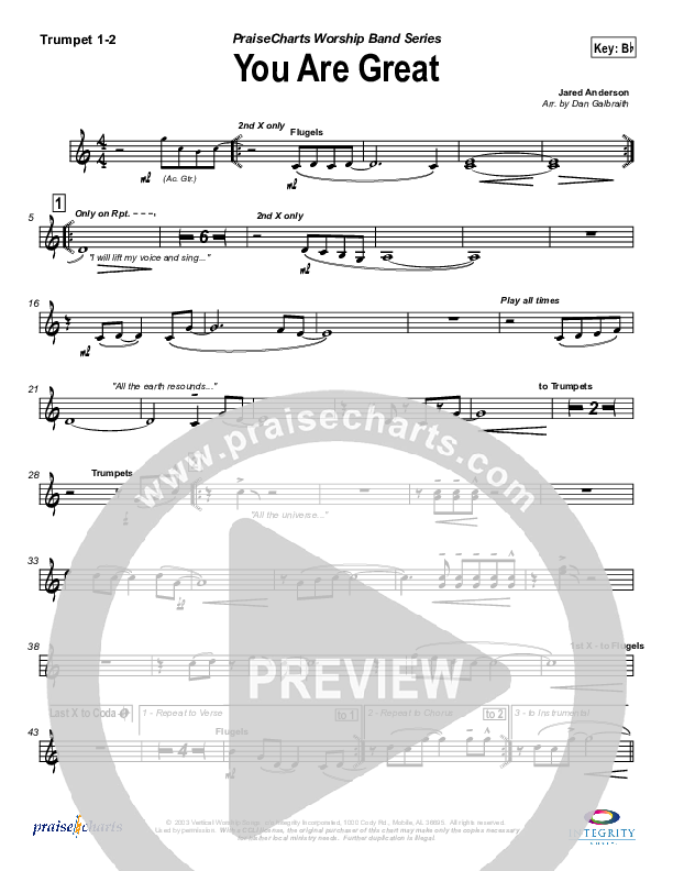 You Are Great Trumpet 1,2 (Jason Breland)