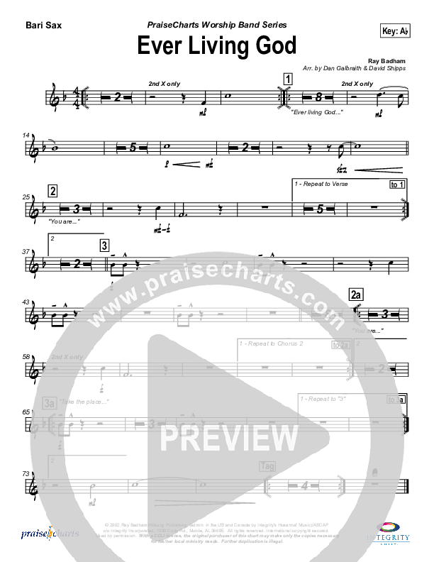 Ever Living God Bari Sax (Hillsong Worship)