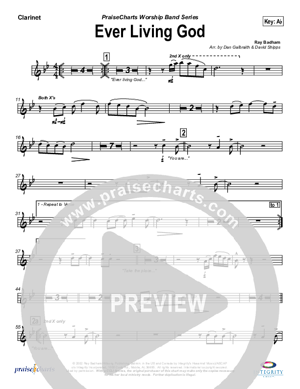 Ever Living God Clarinet (Hillsong Worship)