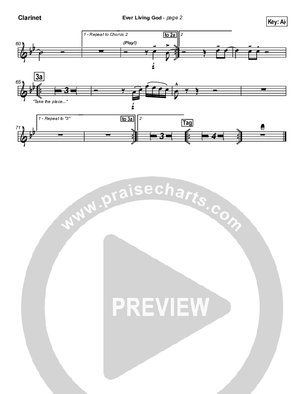 Ever Living God Clarinet (Hillsong Worship)