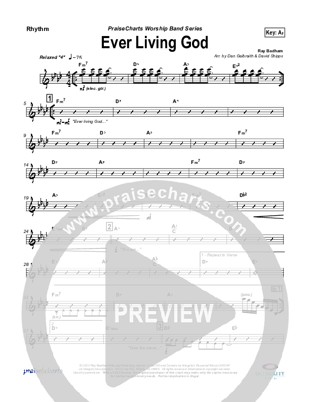 Ever Living God Rhythm Chart (Hillsong Worship)