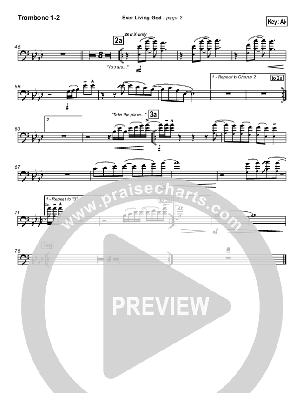 Ever Living God Trombone 1/2 (Hillsong Worship)