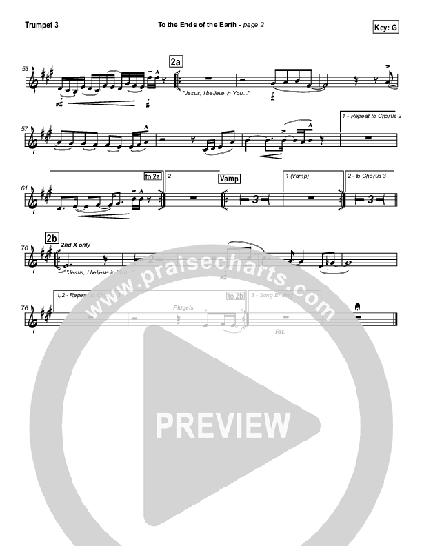 To The Ends Of The Earth Trumpet 3 (Hillsong Worship)