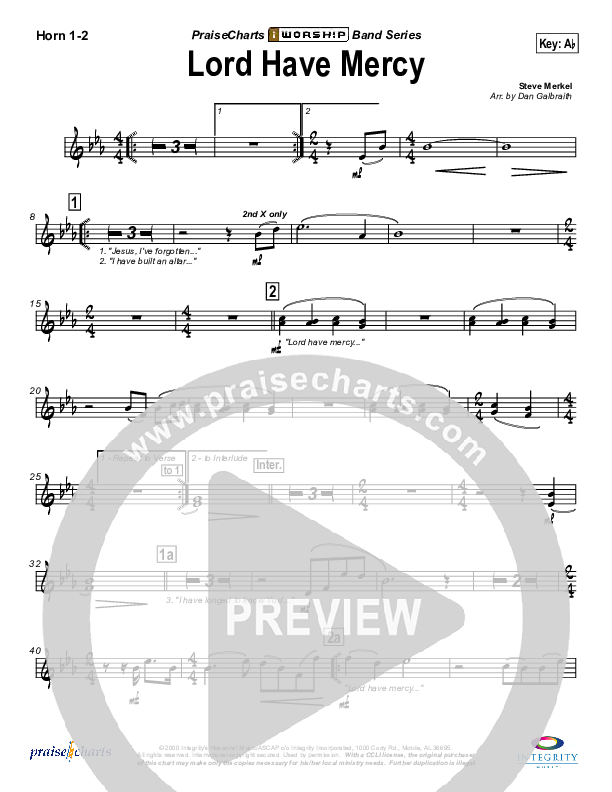 Lord Have Mercy French Horn 1/2 (Eoghan Heaslip)