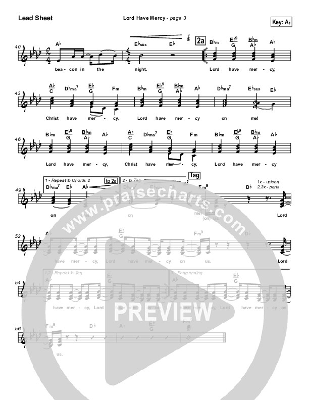 Lord Have Mercy Lead Sheet (Eoghan Heaslip)