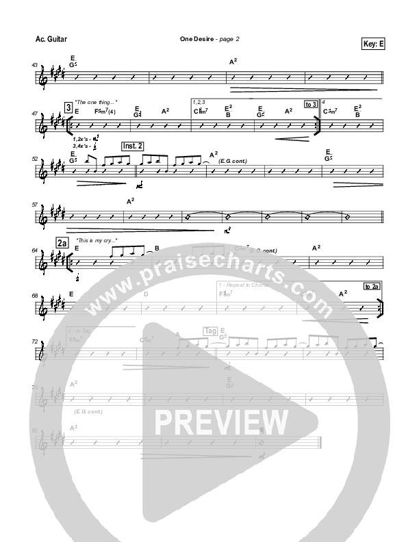 One Desire Acoustic Guitar (Hillsong Worship)