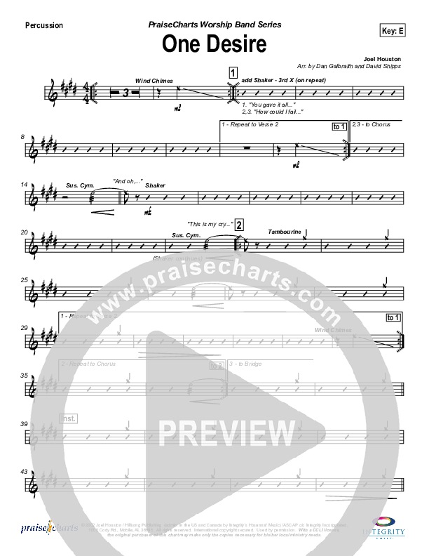 One Desire Percussion (Hillsong Worship)