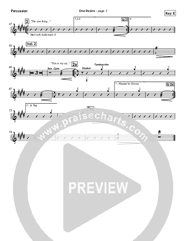 One Desire Percussion (Hillsong Worship)