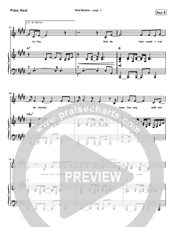 One Desire Piano/Vocal (Hillsong Worship)