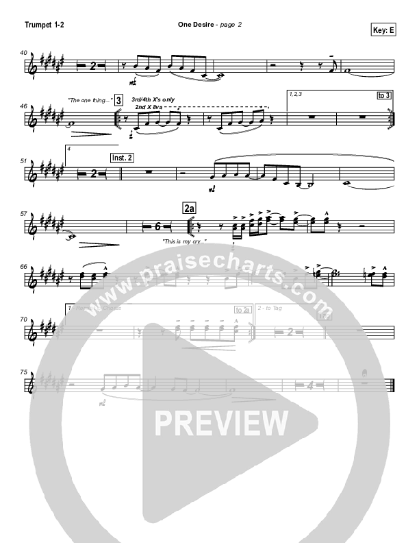 One Desire Trumpet 1,2 (Hillsong Worship)