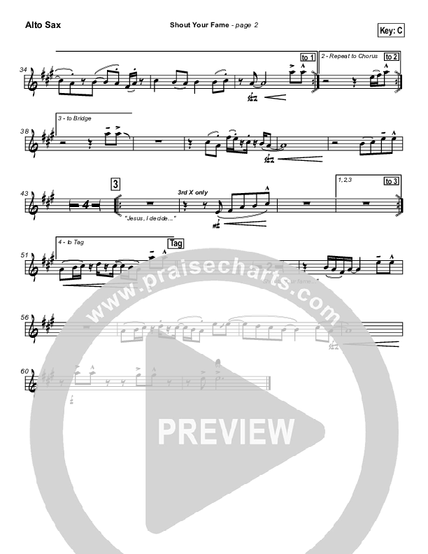 Shout Your Fame Alto Sax (Hillsong Worship)