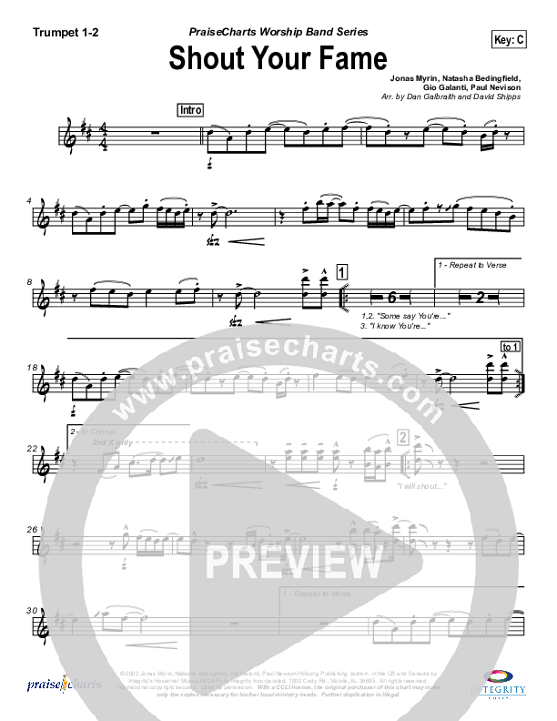 Shout Your Fame Brass Pack (Hillsong Worship)