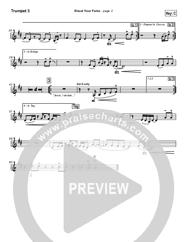 Shout Your Fame Trumpet 3 (Hillsong Worship)