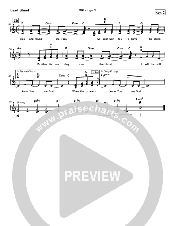 Still Lead Sheet (SAT) (Hillsong Worship)