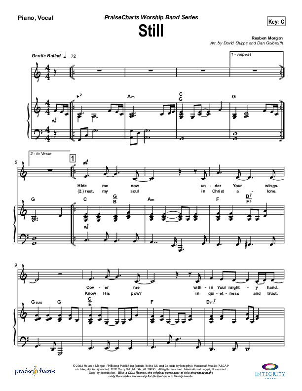 Still Piano/Vocal (SATB) (Hillsong Worship)