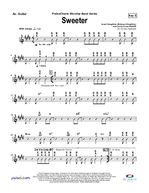 Sweeter Acoustic Guitar (Lakewood Church)