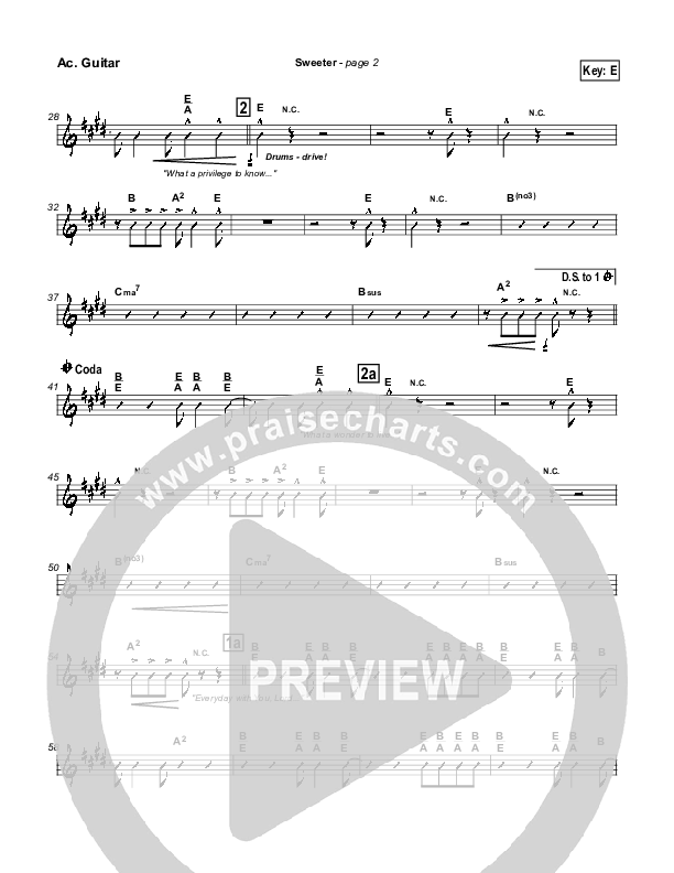 Sweeter Acoustic Guitar (Lakewood Church)