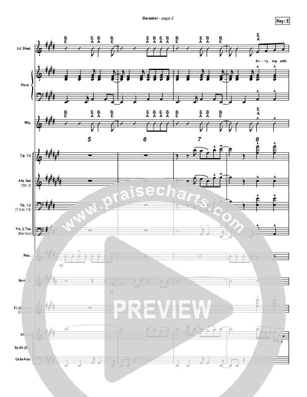 Sweeter Conductor's Score (Lakewood Church)