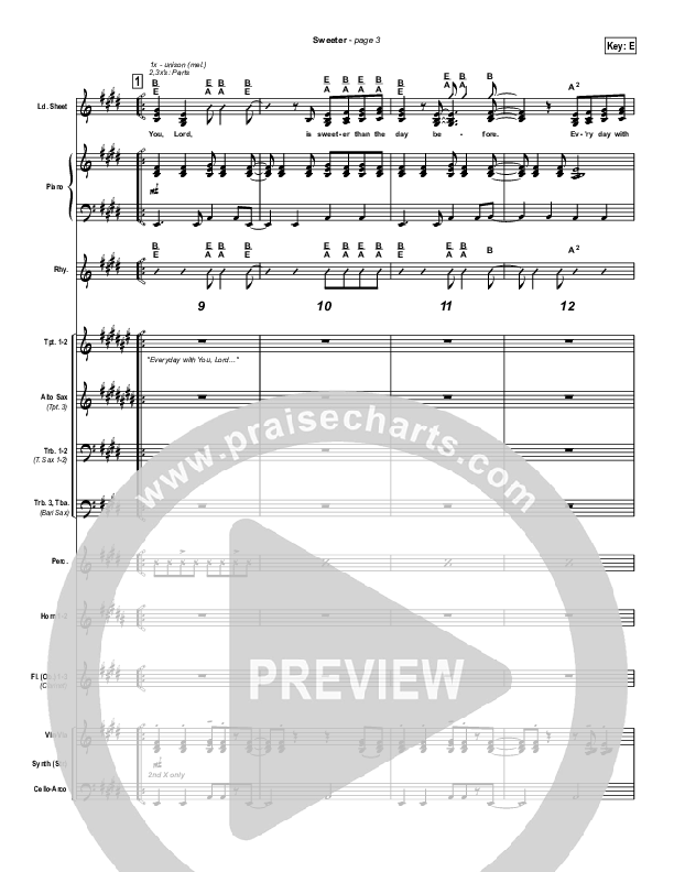 Sweeter Conductor's Score (Lakewood Church)