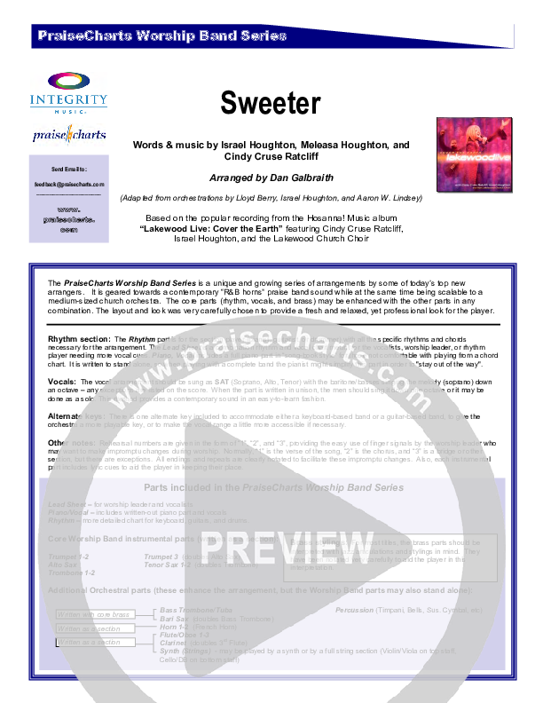Sweeter Cover Sheet (Lakewood Church)