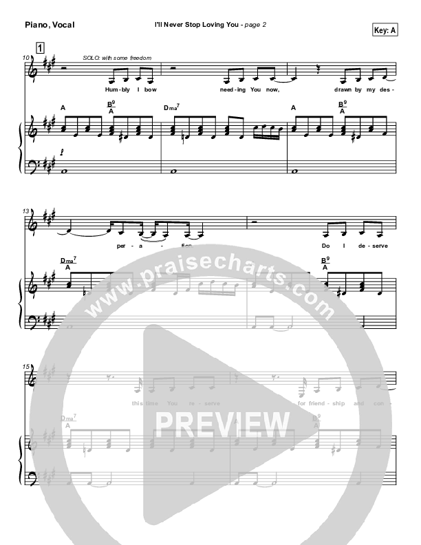 I'll Never Stop Loving You Piano/Vocal Pack (Lakewood Church)