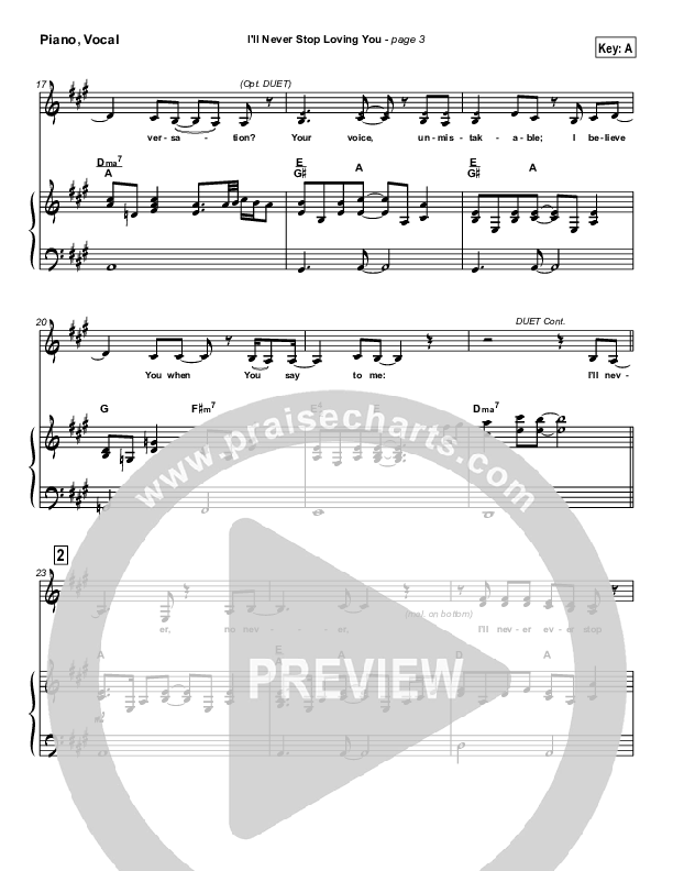 I'll Never Stop Loving You Piano/Vocal Pack (Lakewood Church)