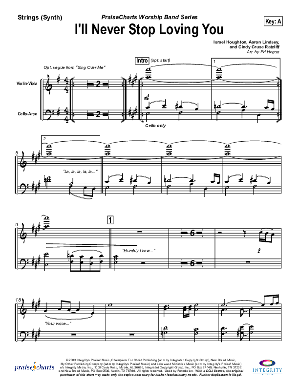 I'll Never Stop Loving You Synth Strings (Lakewood Church)