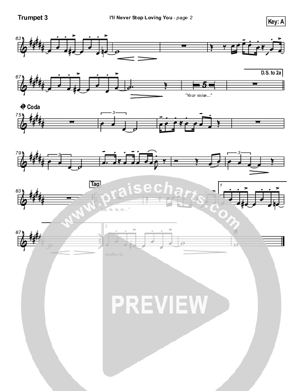 I'll Never Stop Loving You Trumpet 3 (Lakewood Church)