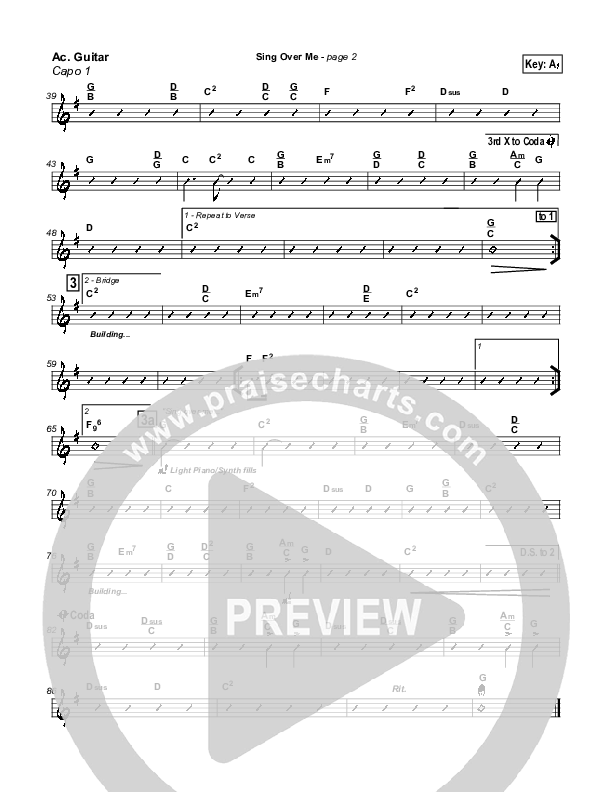 Sing Over Me Acoustic Guitar (Lakewood Church)