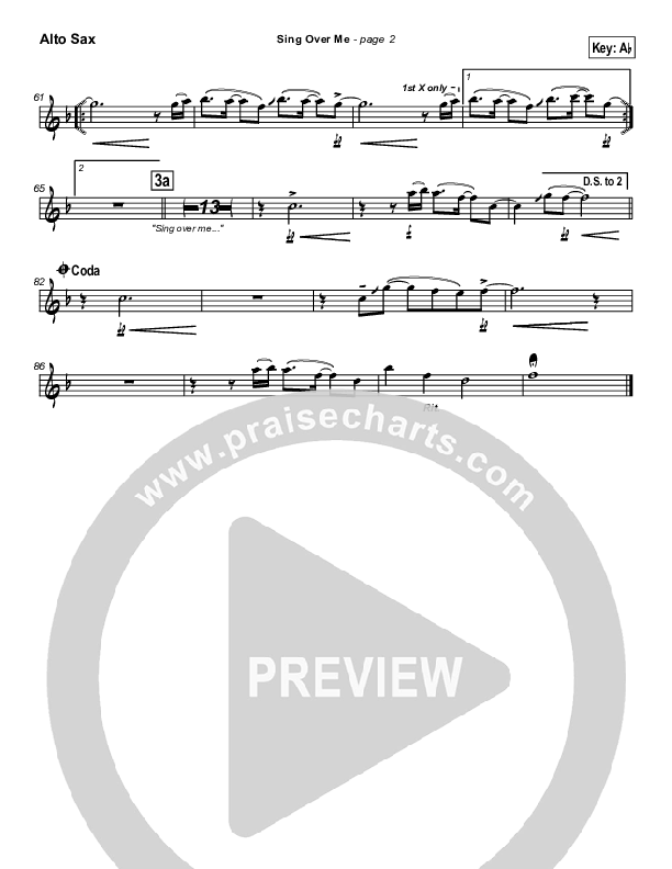 Sing Over Me Alto Sax (Lakewood Church)