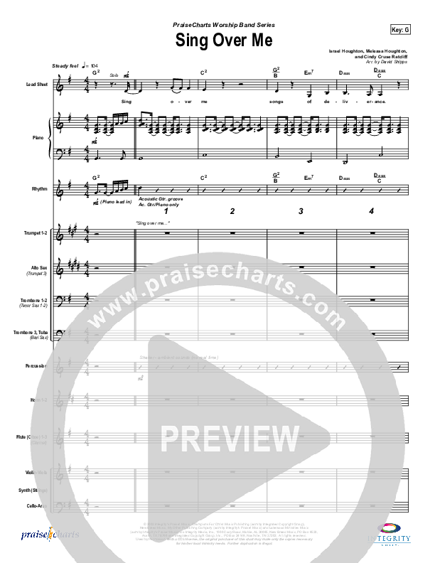 Sing Over Me Conductor's Score (Lakewood Church)