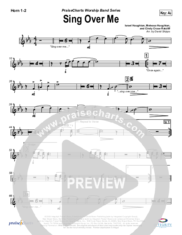 Sing Over Me French Horn 1/2 (Lakewood Church)