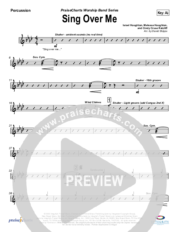 Sing Over Me Percussion (Lakewood Church)