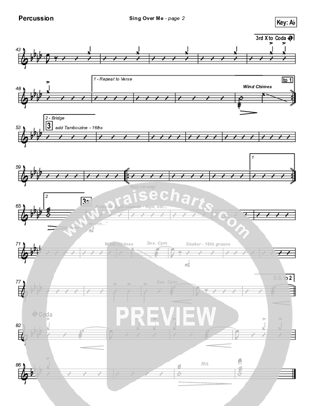 Sing Over Me Percussion (Lakewood Church)