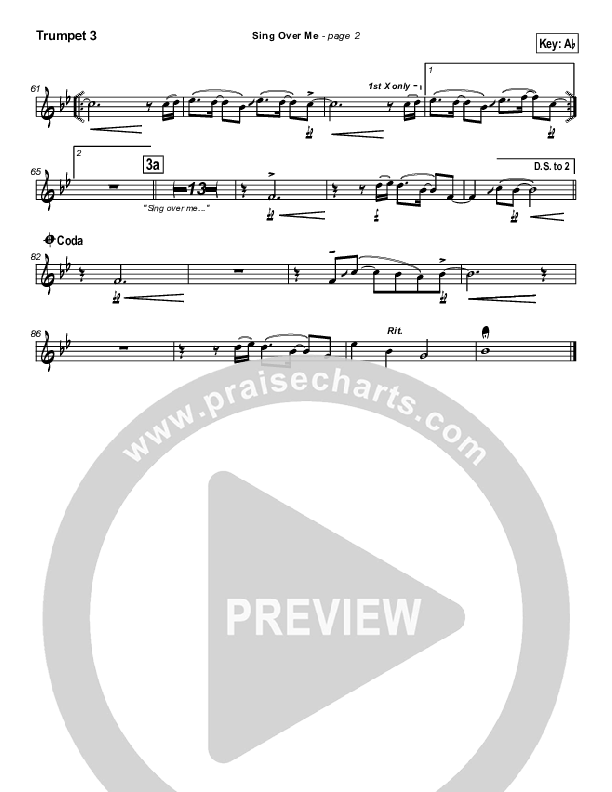 Sing Over Me Trumpet 3 (Lakewood Church)