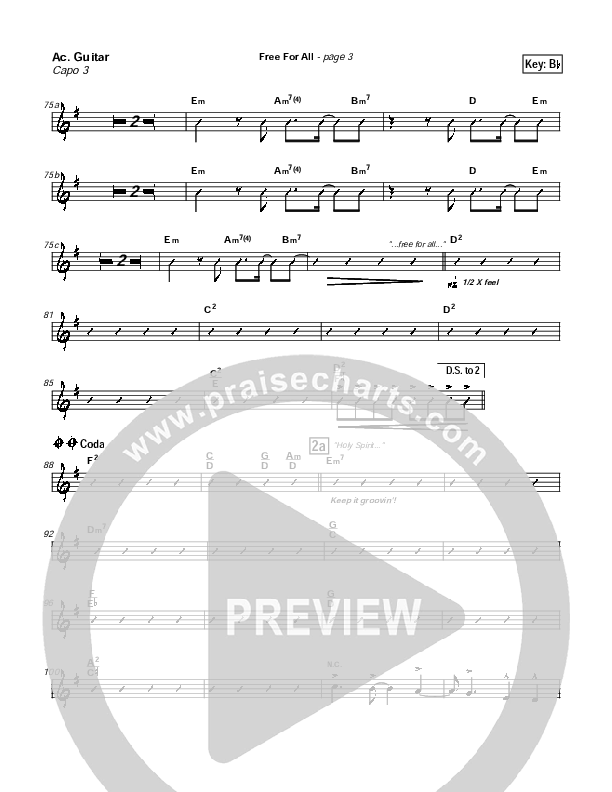 Free For All Acoustic Guitar (Lakewood Church)