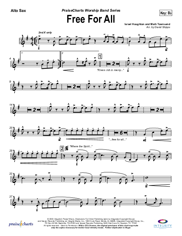 Free For All Alto Sax (Lakewood Church)