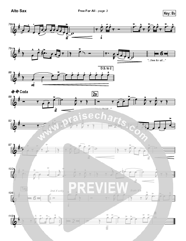 Free For All Alto Sax (Lakewood Church)