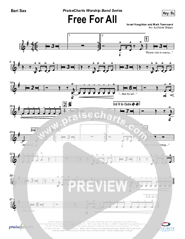 Free For All Bari Sax (Lakewood Church)