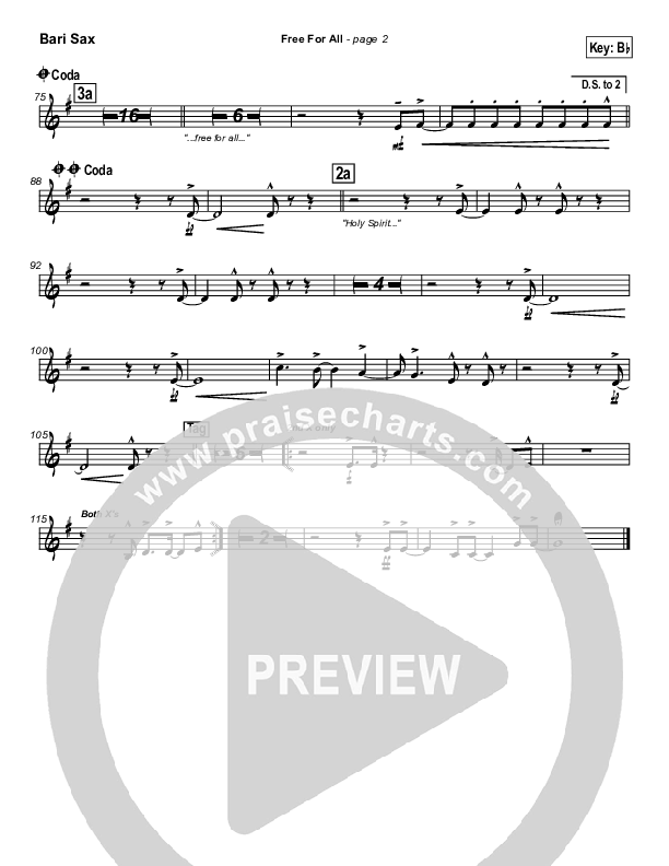 Free For All Bari Sax (Lakewood Church)