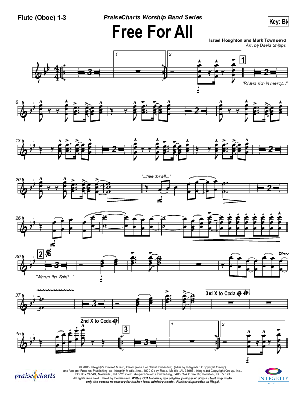 Free For All Flute/Oboe 1/2/3 (Lakewood Church)