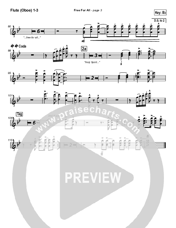 Free For All Flute/Oboe 1/2/3 (Lakewood Church)